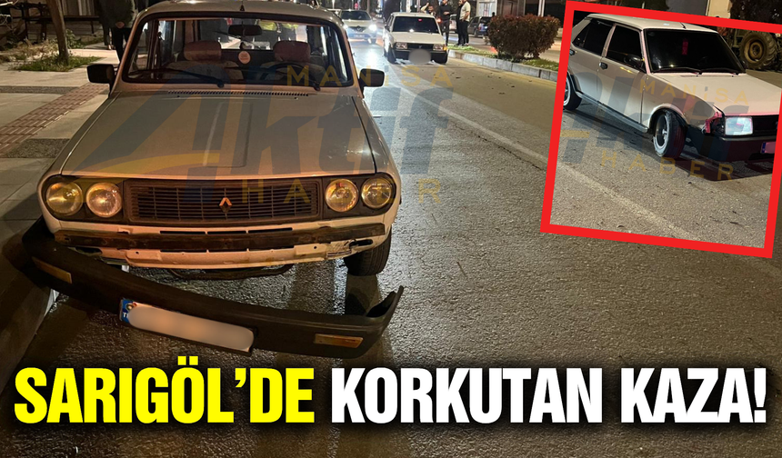 Sarıgöl'de iki otomobil çarpıştı!