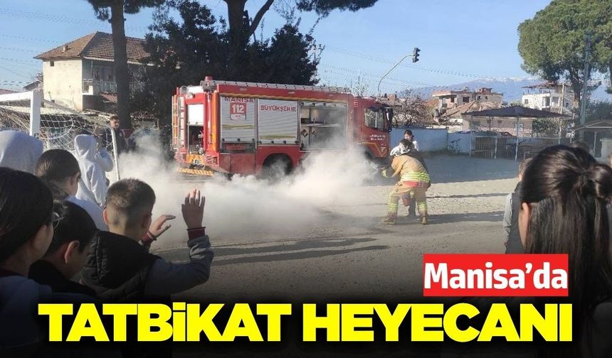 Sarıgöl'de öğrencilere yangın tatbikatı!