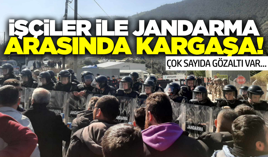Soma'da maden işçileri ile jandarma arasında arbede!