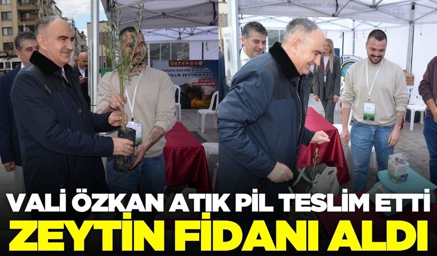 Vali Özkan atık pil toplama standını ziyaret etti!