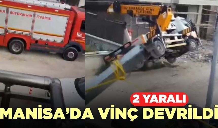 Manisa’da İnşaatta Vinç Devrildi: 2 Yaralı