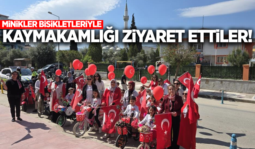 Alaşehir'de bisikletli miniklerden Kaymakamlığa anlamlı ziyaret!