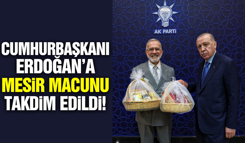 Yenişehirlioğlu, Cumhurbaşkanı Erdoğan’a mesir macunu takdim etti