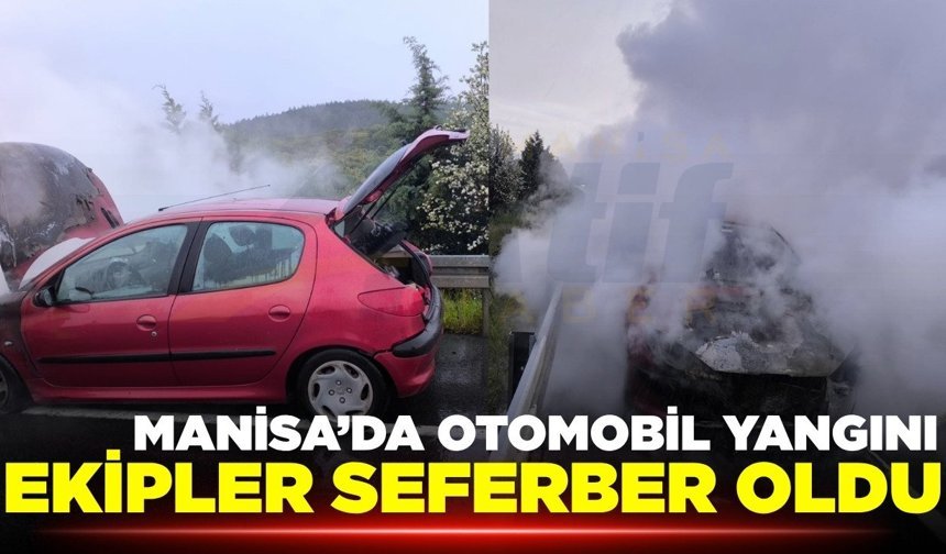 Kırkağaç’ta otomobil alev alev yandı!