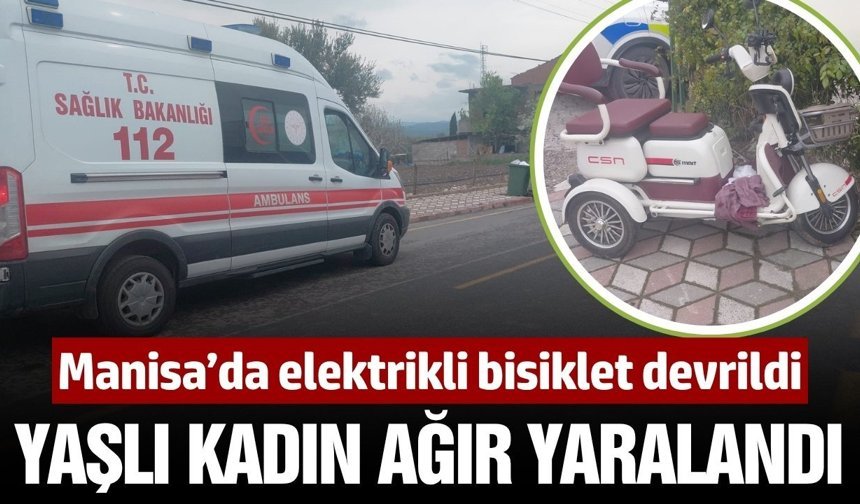 Kırkağaç'ta elektrikli bisiklet devrildi: 1 ağır 2 yaralı
