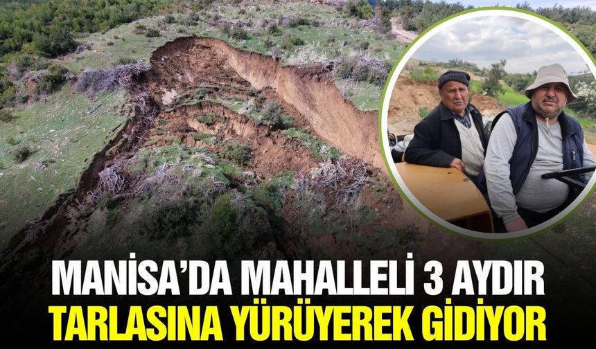 Manisa'da 3 aydır kapalı olan yol, çiftçileri arazilerinden kopardı!
