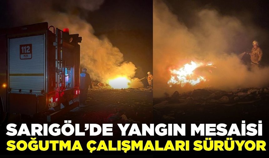 Sarıgöl’de çöplük alanında yangın çıktı