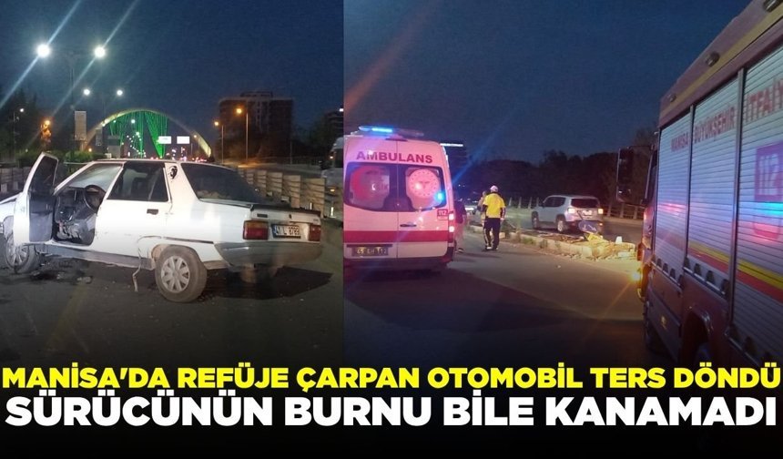 Manisa'da Otomobil Takla Attı: Sürücü Kazadan Yara Almadan Kurtuldu