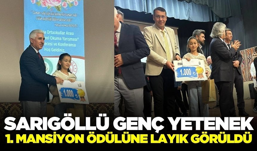 Sarıgöllü genç yetenekten üstün performans ve mansiyon ödülü