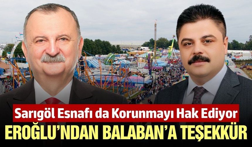 Başkan Eroğlu'ndan Semih Balaban'a teşekkür