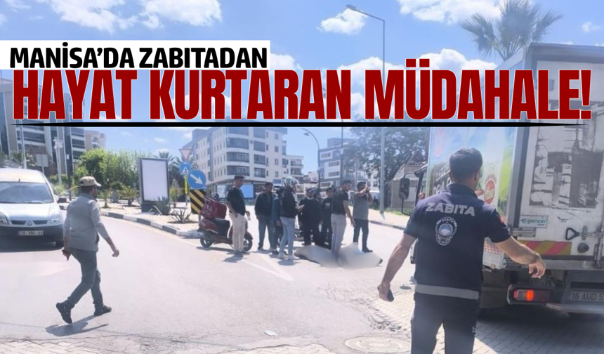 Manisa'da kazaya ilk müdahale zabıtadan!