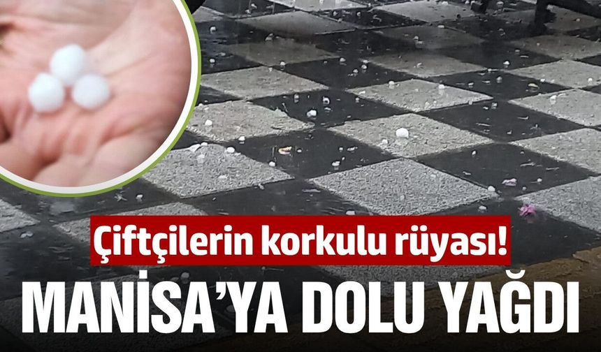 Manisa'da sağanak sonrası fındık büyüklüğünde dolu etkili oldu