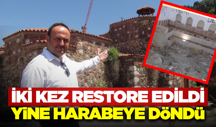 Manisa’daki Tarihi İshak Çelebi Hamamı Yeniden Harabeye Döndü