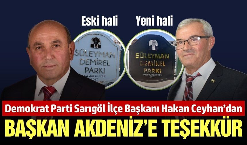 Sarıgöl'de tahrip edilen Süleyman Demirel resmi yenilendi