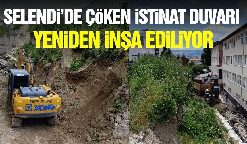 Selendi’de tehlike ortadan kaldırılıyor: Çöken okul duvarında yapım çalışmaları başladı