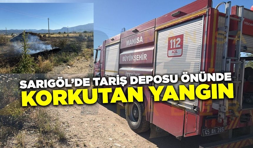 Sarıgöl'de korkutan ot yangını