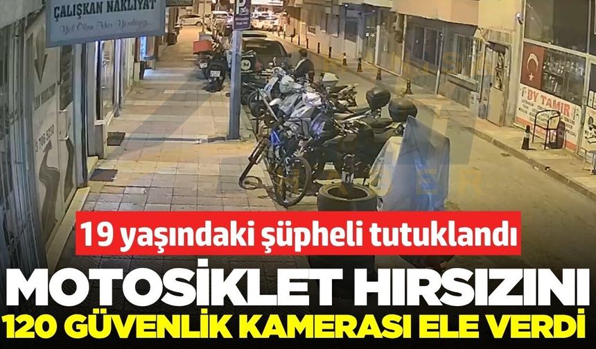 Manisa'da 120 kamerayı inceleyen polis, motosiklet hırsızını Saruhanlı'da yakaladı