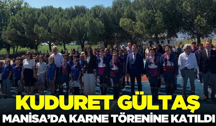 Kuduret Gültaş öğrencilerin karne heyecanına ortak oldu