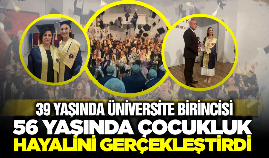 Manisa'da Mezuniyet Coşkusu: 56 Yaşında Çocukluk Hayalini Gerçekleştirdi!