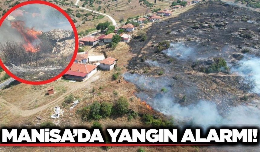 Manisa'da korkutan yangın: 30 dönüm alan kül oldu