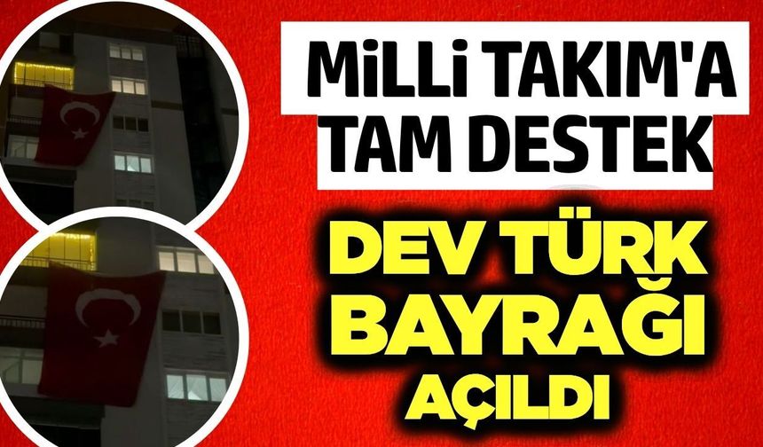 Manisa’da milli ruh: Mahalle sakinlerinden dev Türk bayrağı!