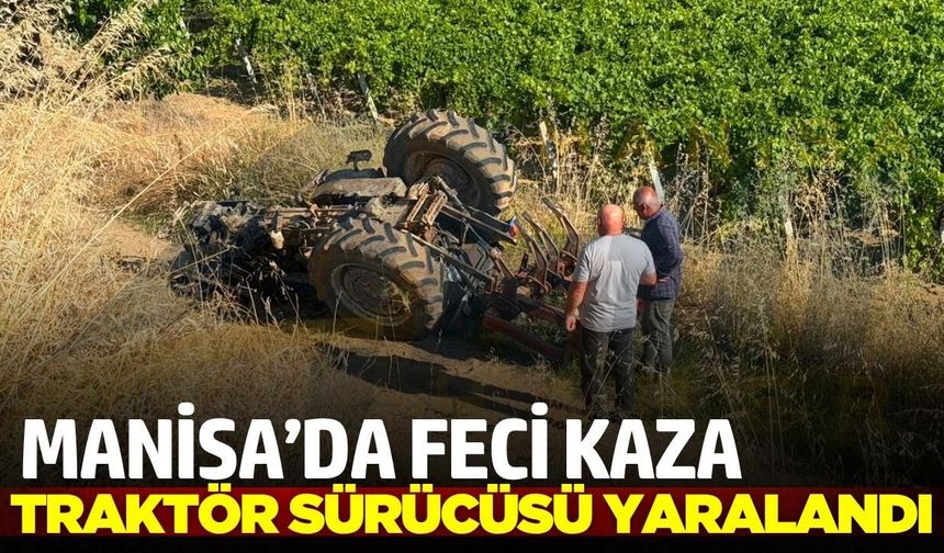 Sarıgöl'de transit traktöre arkadan çarptı: 1 yaralı