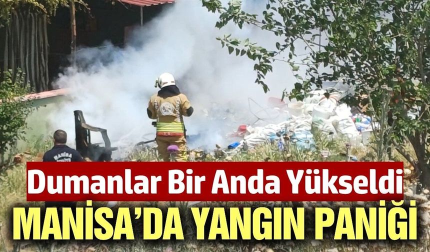 Sarıgöl'de hurdalık alanda çıkan yangın korkuttu