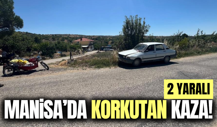 Manisa'da korkutan kaza: Motosiklet otomobile çarptı!