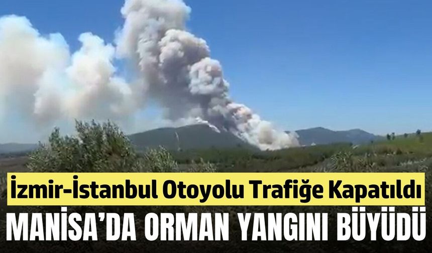 Manisa'da orman yangını büyüdü: İzmir-İstanbul otoyolu trafiğe kapatıldı