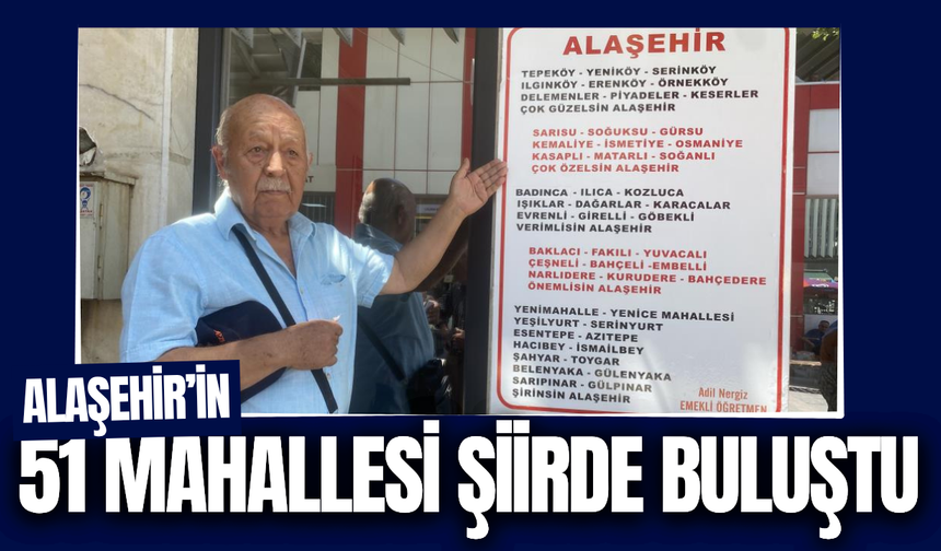 Emekli öğretmenin Alaşehir şiiri, belediye binasını süsledi