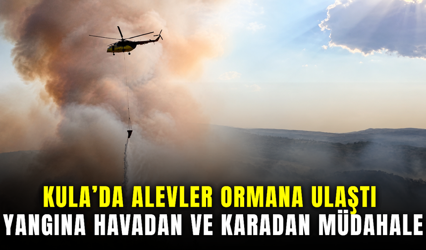 Kula’da tarım arazisinde başlayan yangın ormanlık alana sıçradı