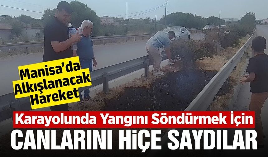 Manisa'da araçtan atılan izmarit az kalsın büyük bir yangına neden oluyordu