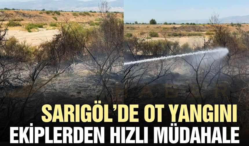 Sarıgöl'de korkutan ot yangını!