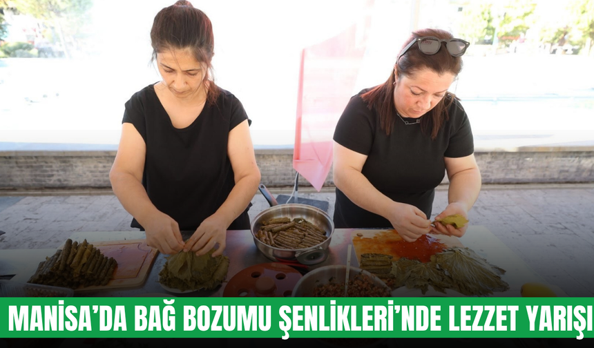 Manisa Bağ Bozumu Şenlikleri’nde sarma yarışı