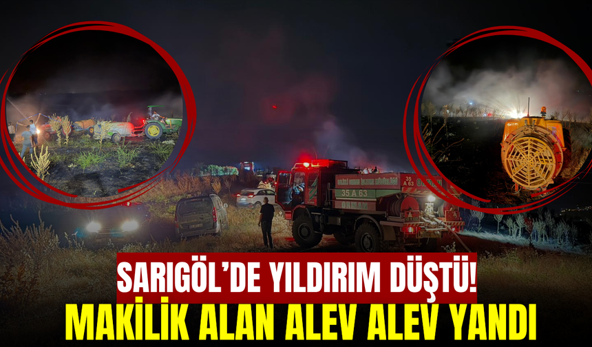 Sarıgöl’de Yıldırım Makilik Alanda Yangın Çıkardı