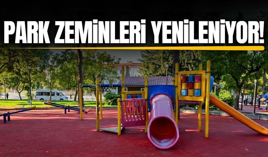 Manisa’da yıpranan park zeminleri yenileniyor