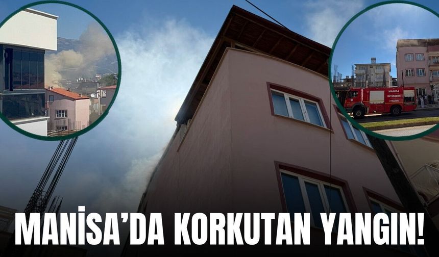 Sarıgöl’de apartmanın çatısında korkutan yangın