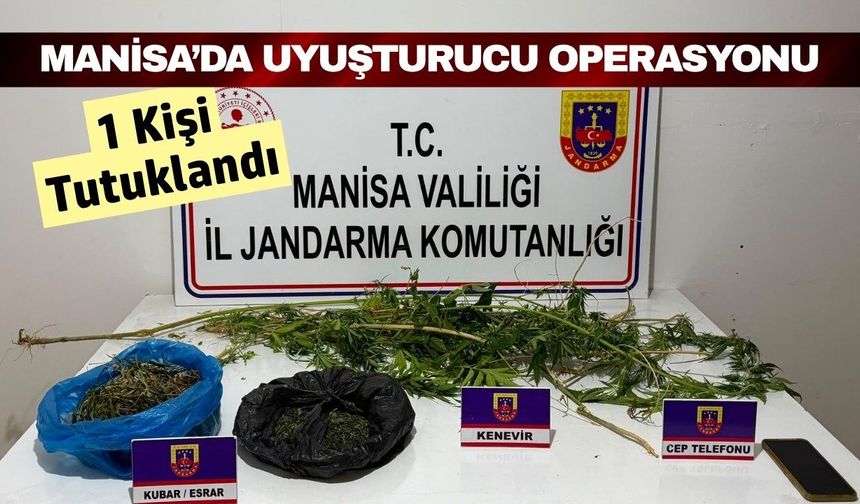 Sarıgöl'de jandarmadan uyuşturucu operasyonu! 1 tutuklama