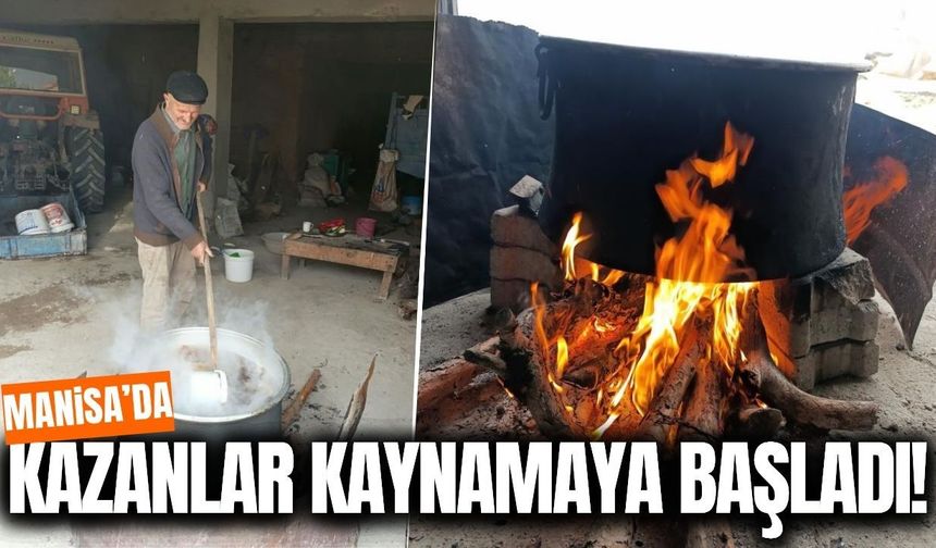 Manisa’da kazanlar kuruldu: Kışın vazgeçilmezi için yoğun mesai!
