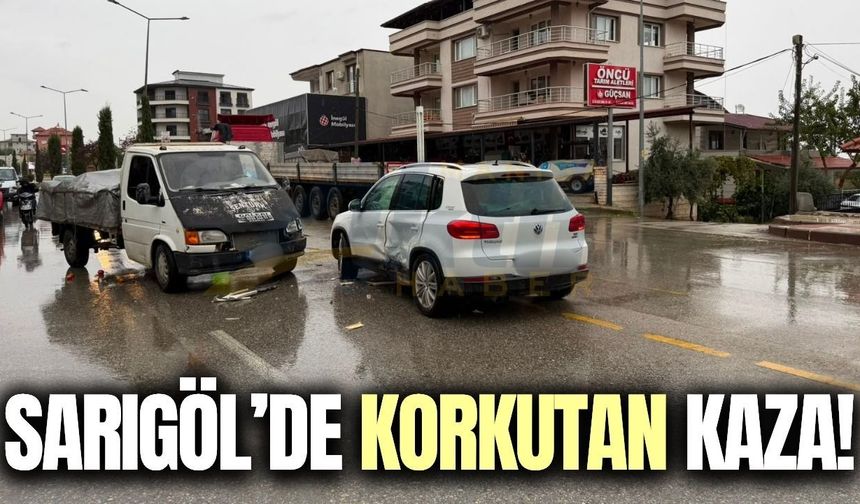 Sarıgöl'de otomobil ile kamyonet çarpıştı!