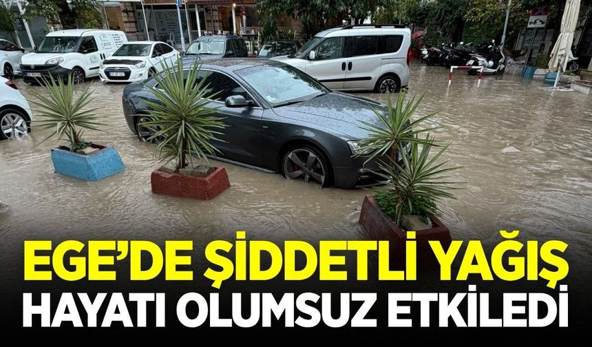 Ege'de cadde ve sokaklar su altında kaldı