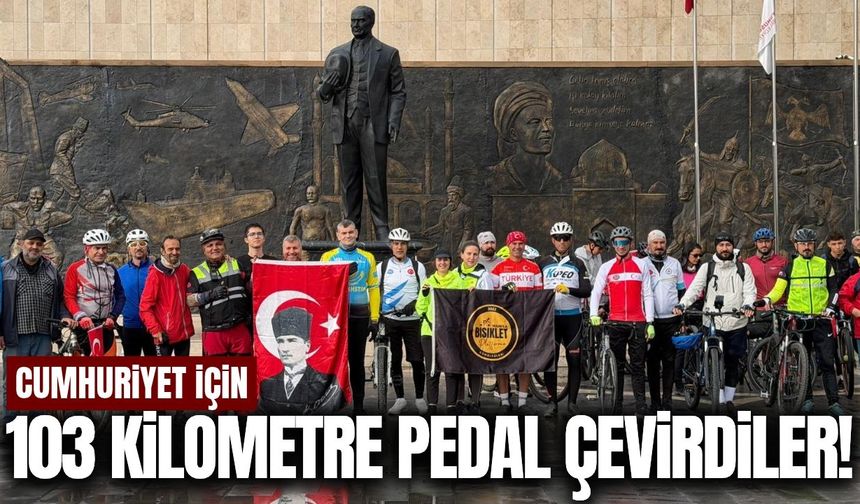 Yunusemre’de Cumhuriyet için 103 kilometre pedal çevirdiler!