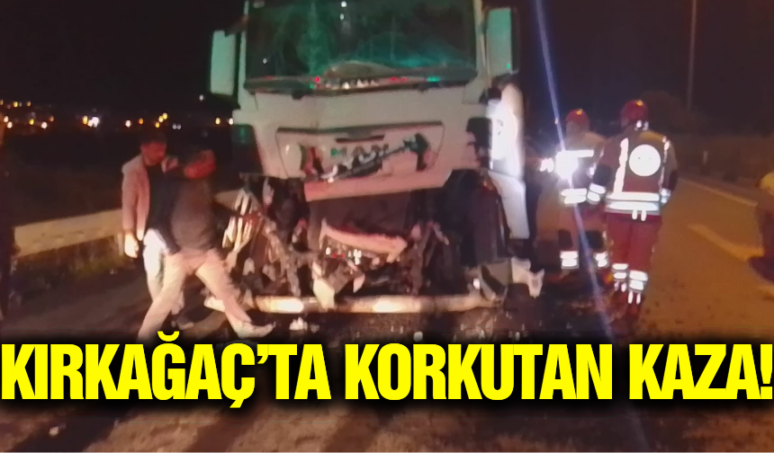 Kırkağaç'ta kömür yüklü iki tır kaza yaptı: 1 yaralı