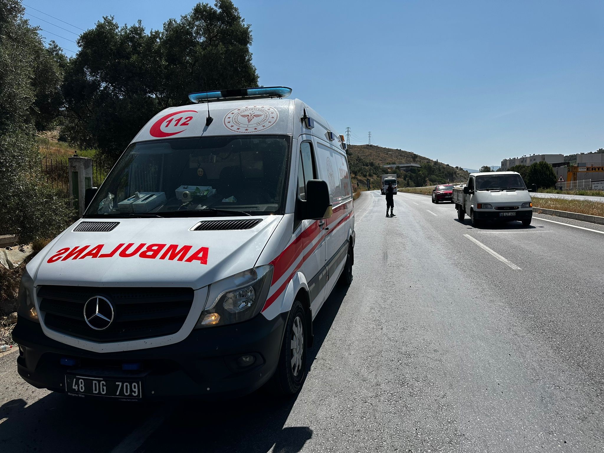 Ege’de Trafik Kazası 1 Kişi Yaralandı (2)