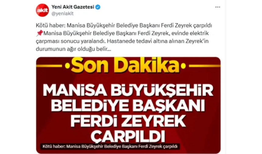 Yeni Akit'ten Tepki Çeken Ferdi Zeyrek Paylaşımı