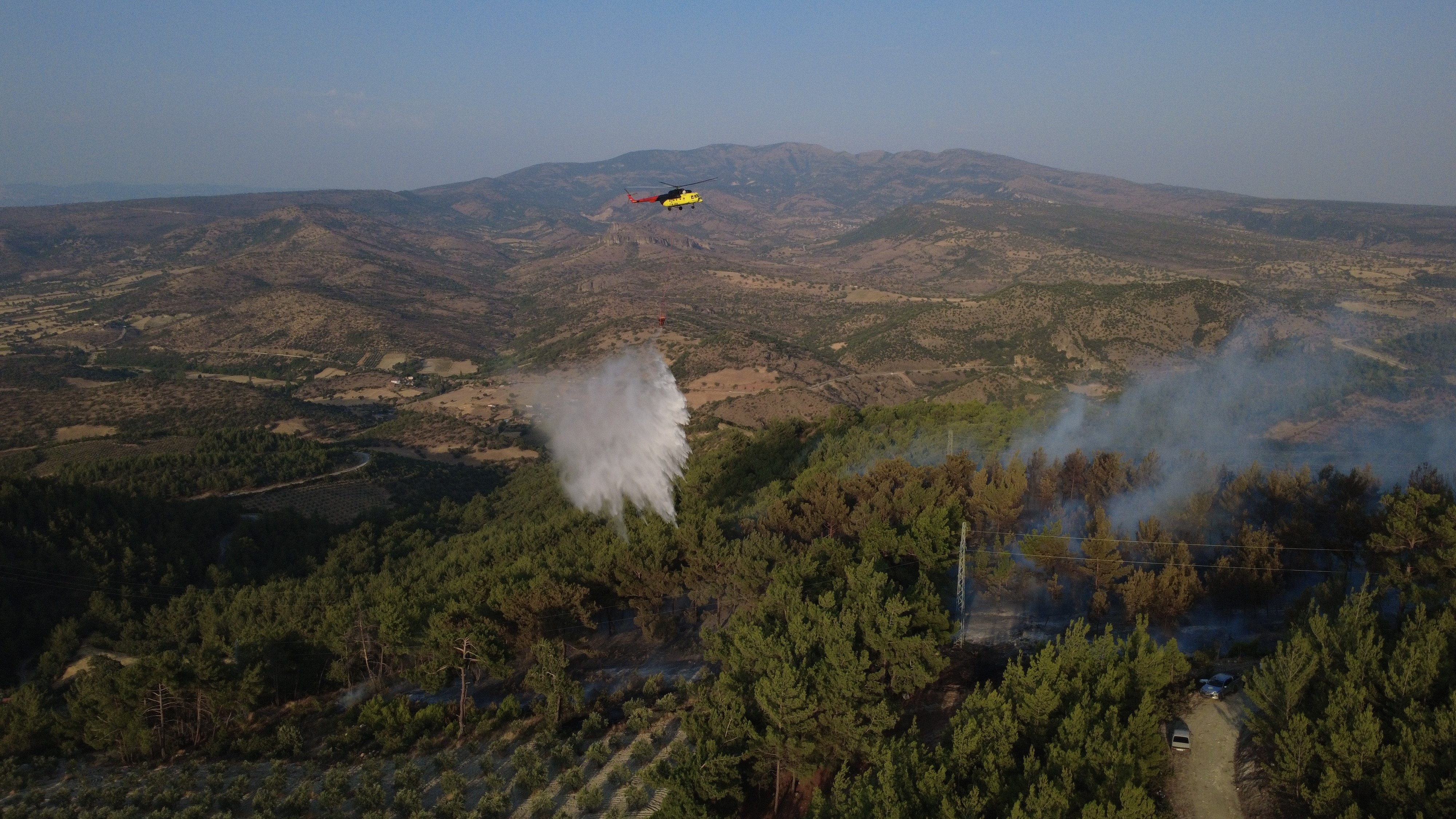 Manisa'daki Yangında 5 Hektarlık Kızılçam Ormanı Zarar Gördü (3)