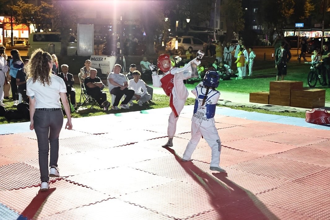 Minikler Taekwondo Turnuvası Renkli Görüntülere Sahne Old (2)
