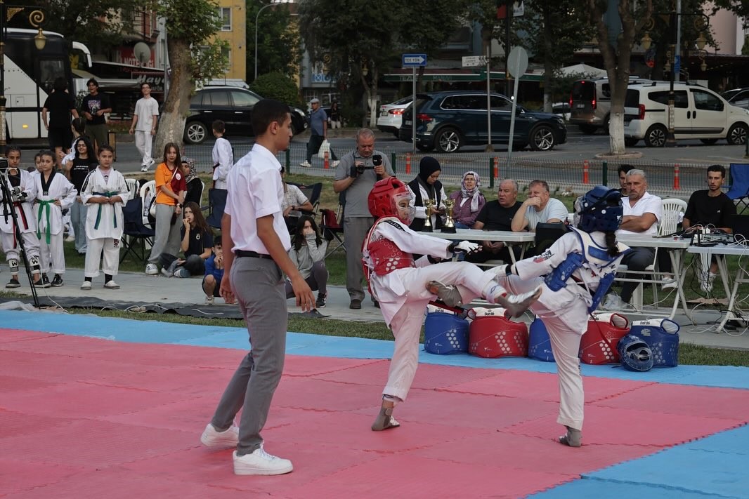 Minikler Taekwondo Turnuvası Renkli Görüntülere Sahne Old (3)