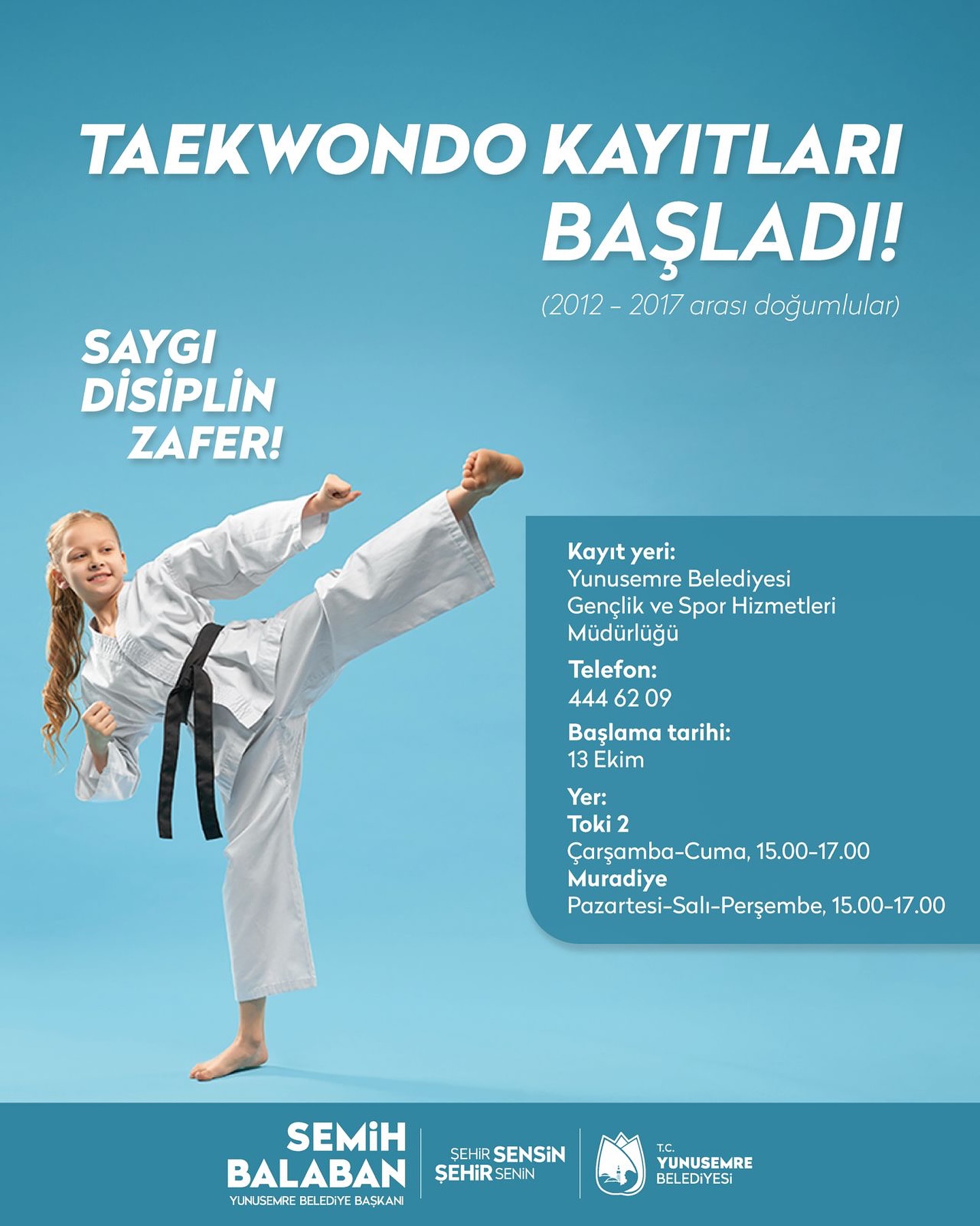 Yunusemre belediyesi taekwondo kursu