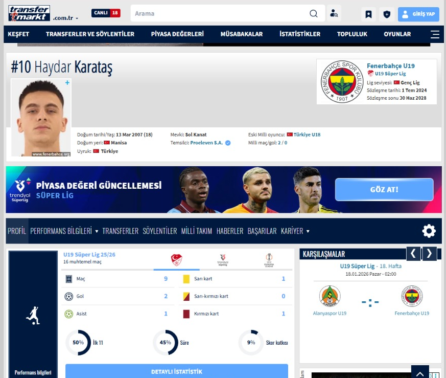 Haydar Karataş Fenerbahçe